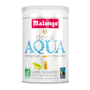 Café Descafeinado Orgánico AQUA Lata 250 gr molido expresso