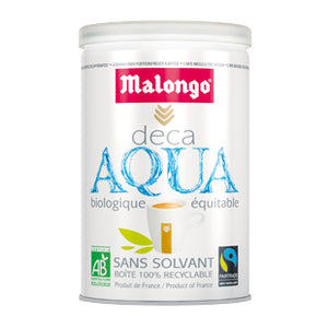 Café Descafeinado Orgánico AQUA Lata 250 gr molido expresso